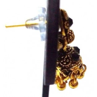 TINY Golden Oxidized Earrings Jhumka Jhumki Imitation Jewelry Drop Dangle EA100